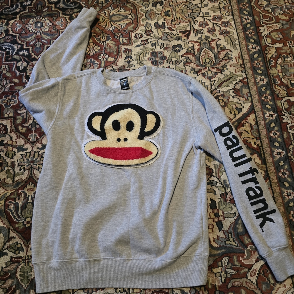 Paul Frank Gray Crewneck with Monkey Graphic